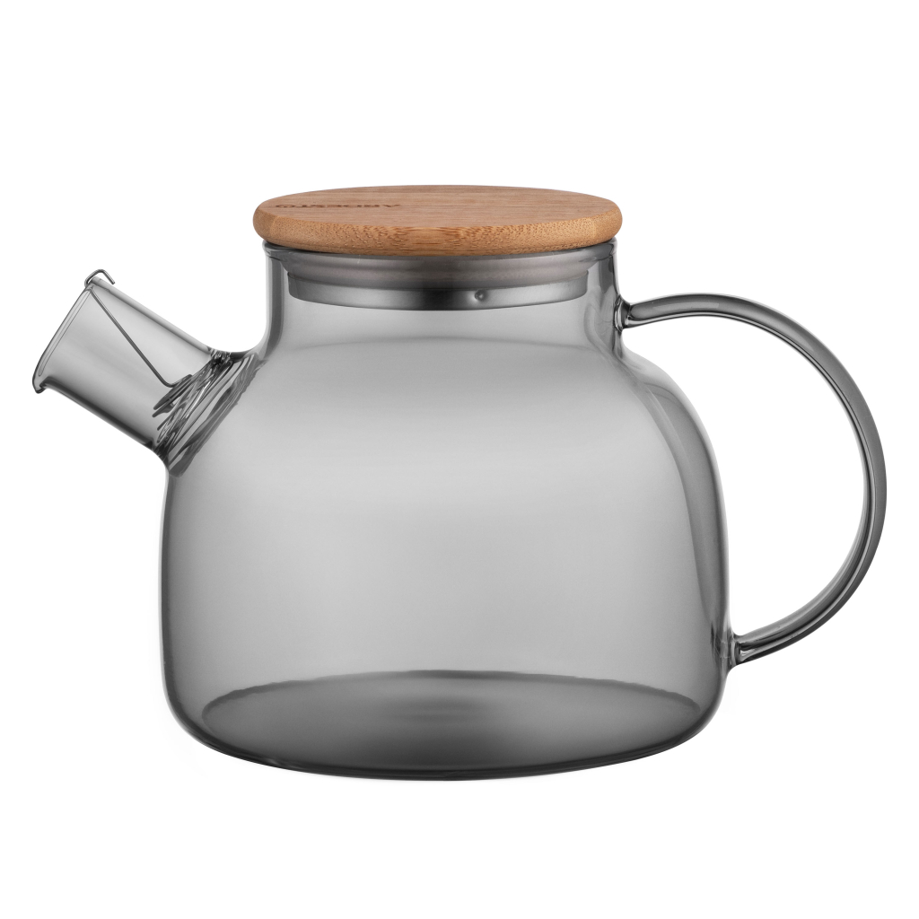 Заварник Ardesto Graphite, 1000мл, боросилікатне скло, бамбук, cірий (AR3010GR) - изображение 1