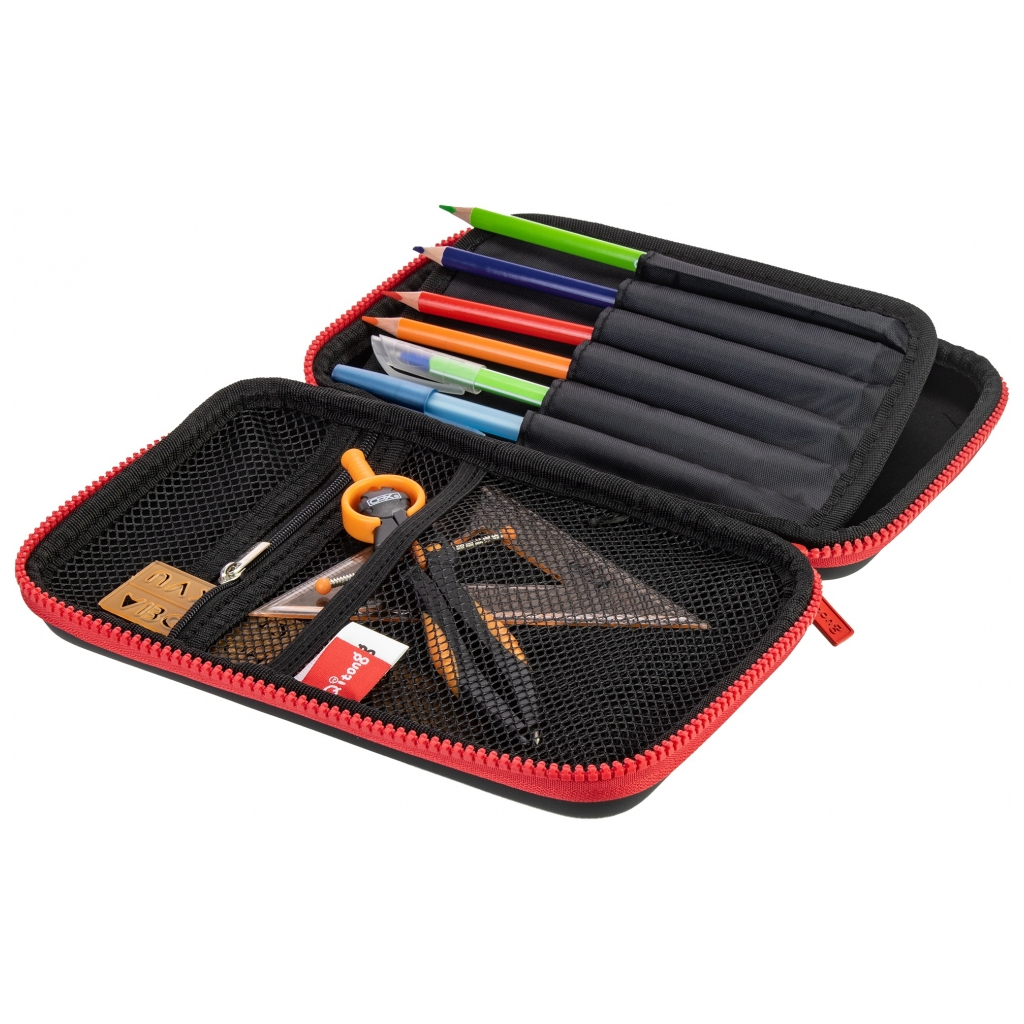 Пенал Cool For School 1 відділення з органайзером чорний (QT-5667-Black) - зображення 2