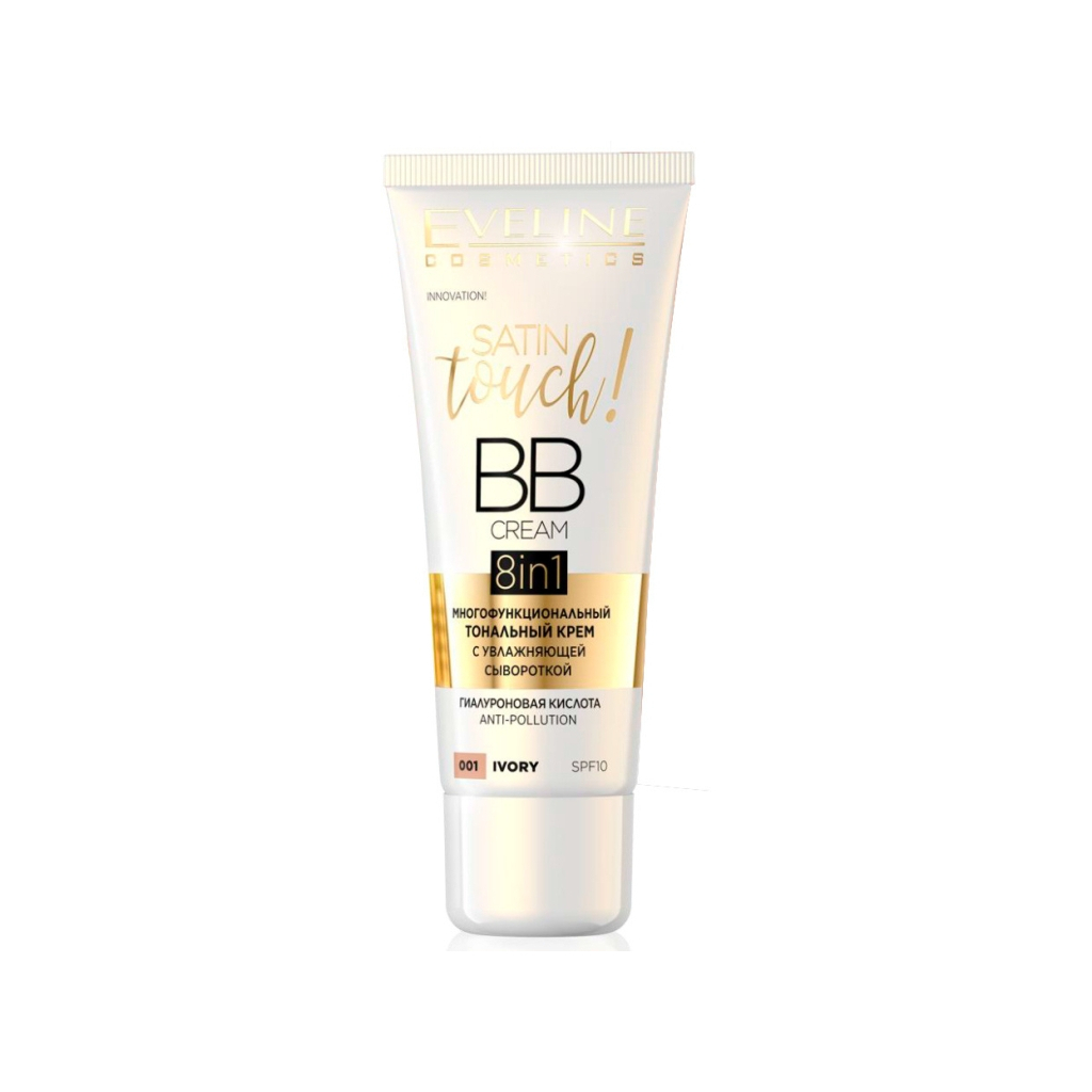 Тональний крем Eveline Cosmetics 8in1 Satin Touch BB Cream SPF10 001 - Ivory 30 мл (5901761987454) - зображення 1