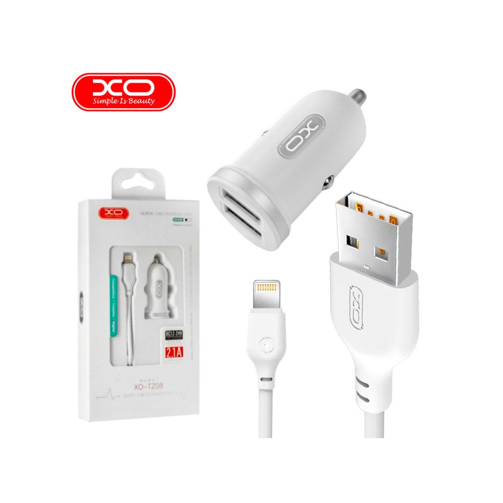 Зарядний пристрій XO 2xUSB 2.1A + cable USB to Lightning white (TZ08-L-WH) - зображення 4