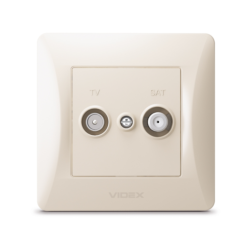 ТВ розетка Videx BINERA TV + SAT кінцева кремова (VF-BNSK2TVSATE-CR) - изображение 2