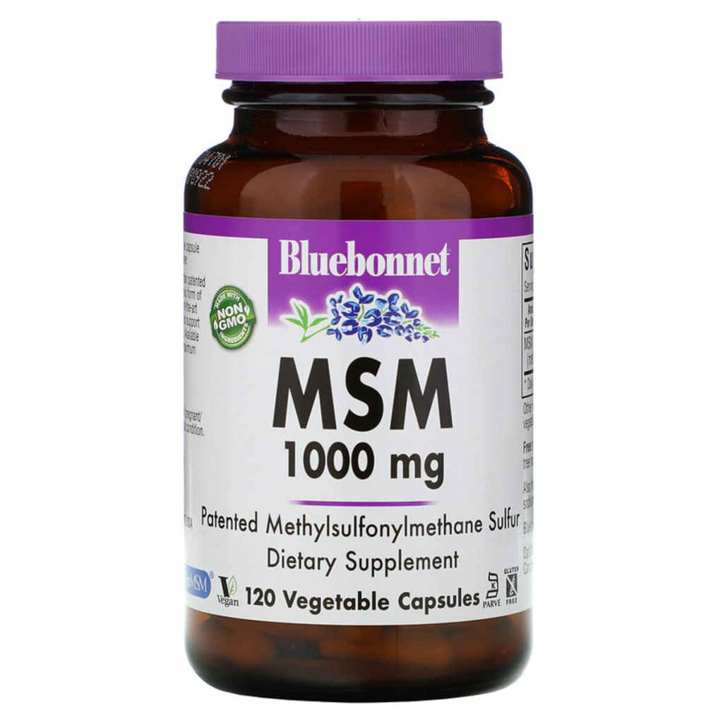 Вітамінно-мінеральний комплекс Bluebonnet Nutrition МСМ 1000 мг, MSM, 120 вегетаріанських капсул (BLB0960) - зображення 1