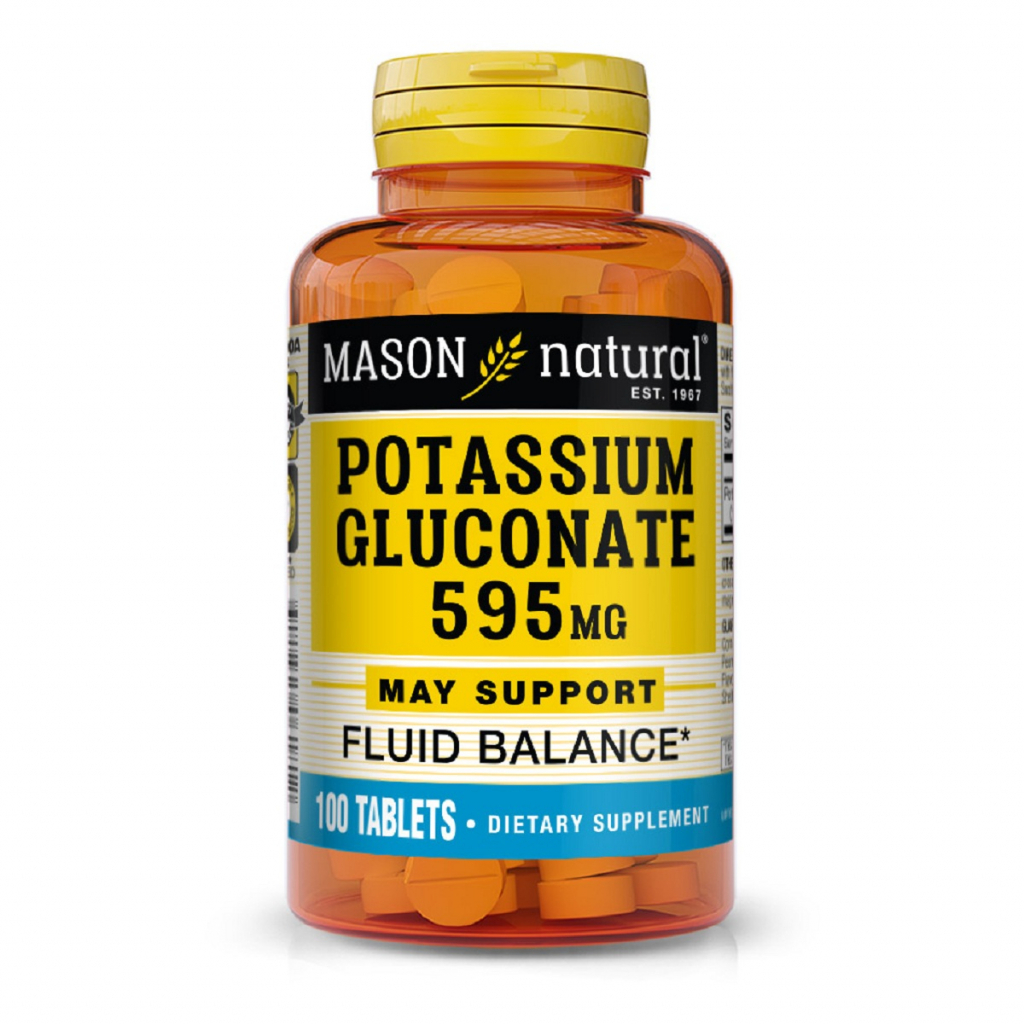 Мінерали Mason Natural Калій Глюконат 595мг, Potassium Gluconate, 100 таблеток (MAV06181) - зображення 1