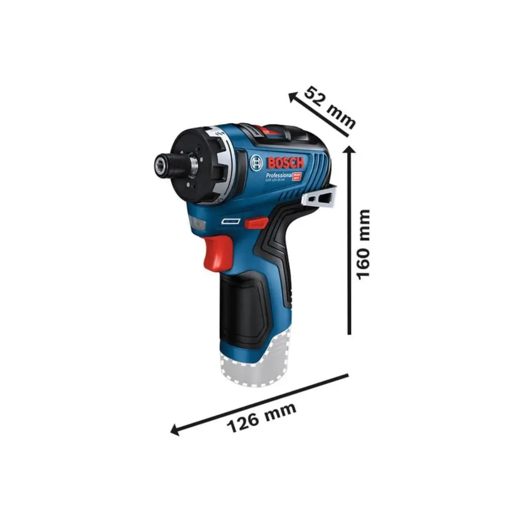 Шуруповерт Bosch GSR 12V-35 HX 12В 2х3.0Агод 2035Нм 4601750обхв 0.57кг (0.601.9J9.101) - изображение 3