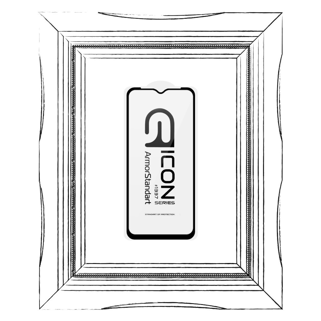 Скло захисне Armorstandart Icon OPPO A57s 4G/A57 4G/A57e 4G/A77 4G/A77s 4G Black (ARM64763) - зображення 3