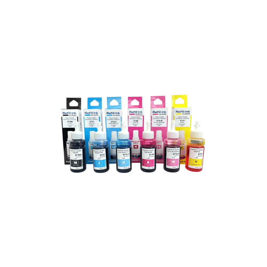 Чорнило Premium Quality Epson 673 SET BK/C/M/Y/LC/LM 6х70ml (70264951) - зображення 1