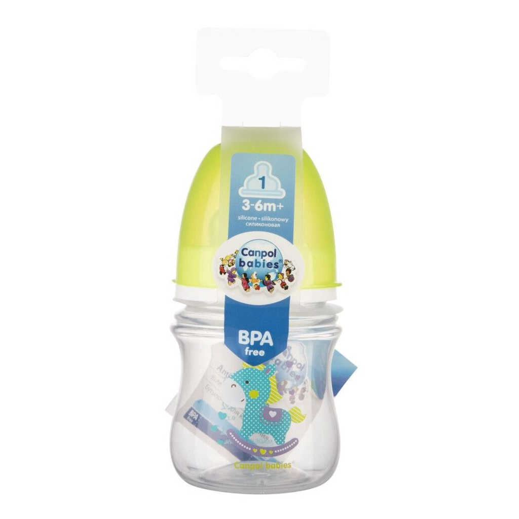 Пляшечка для годування Canpol babies Easystart Кольорові звірята 120 мл Бірюзова (35/205) - зображення 3