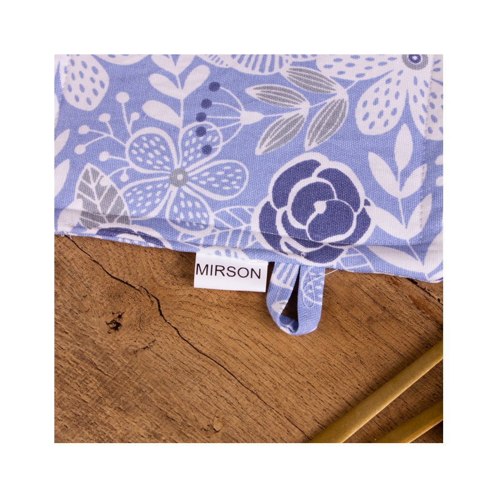 Кухонна прихватка MirSon рогожа/напівпанама №203 - Blue flowers (2200006753896) - зображення 3