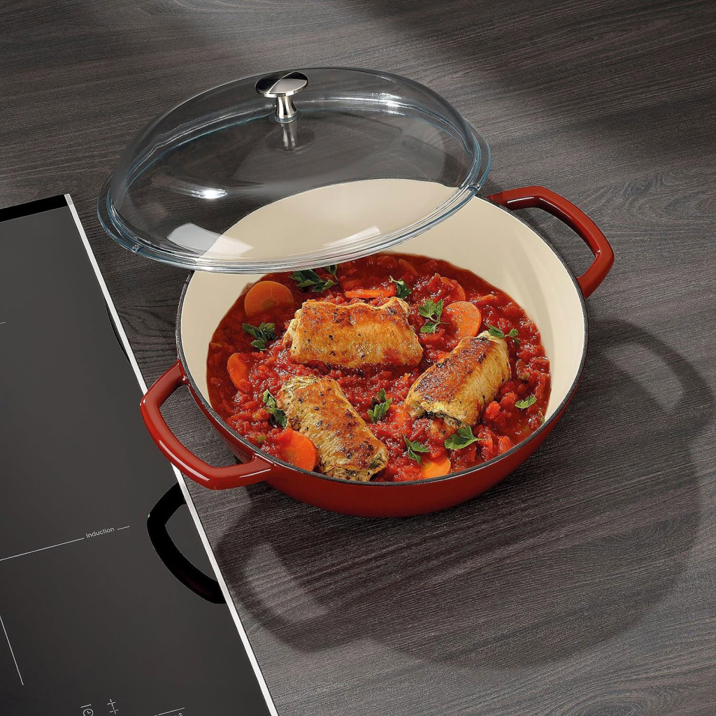 Сотейник Kela Calido чавунний з кришкою 28 см, 3,8 л червоний (11964) - зображення 3