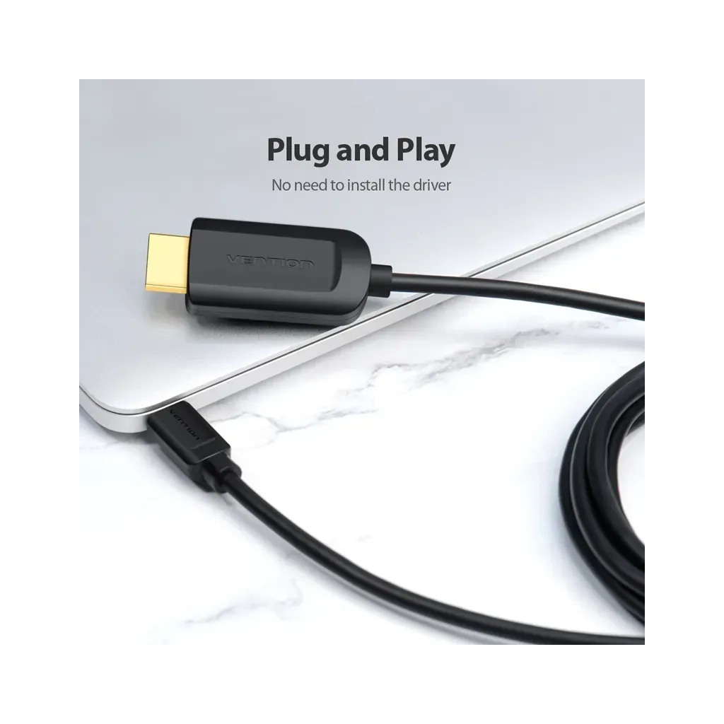 Кабель мультимедійний USB-C to HDMI M 1.5m black VENTION (CGUBG) - зображення 3