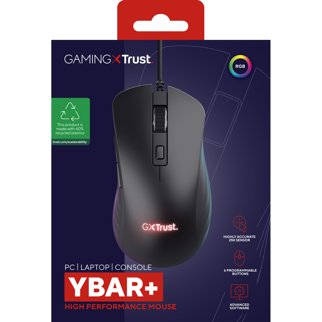 Мишка Trust GXT924 Ybar+ USB Black (24890) - зображення 5