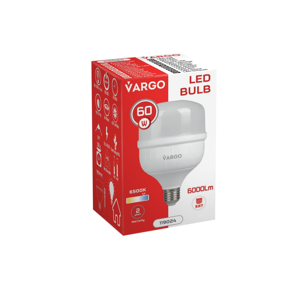 Лампочка VARGO VG-60W E27 6500K - зображення 3