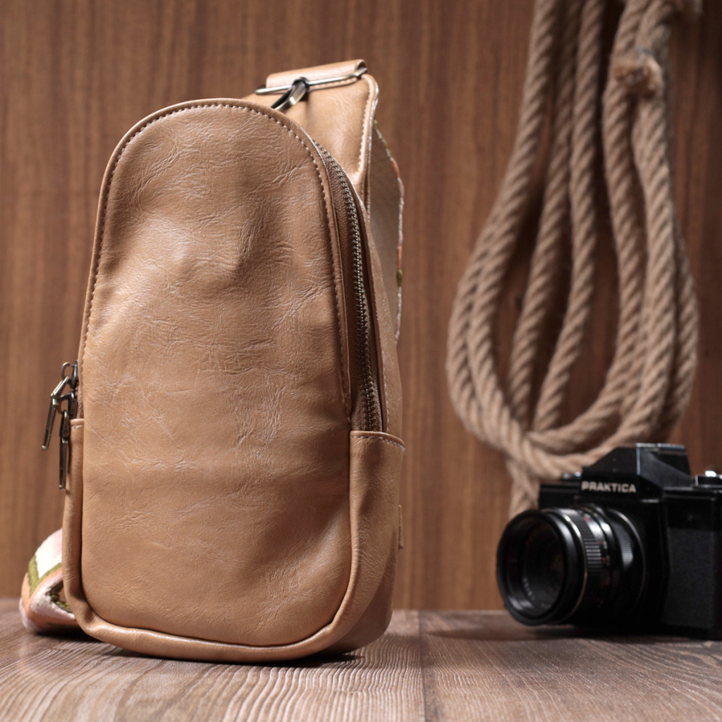 Сумка Vintage З екошкіри Світло-коричнева (22790) - зображення 9