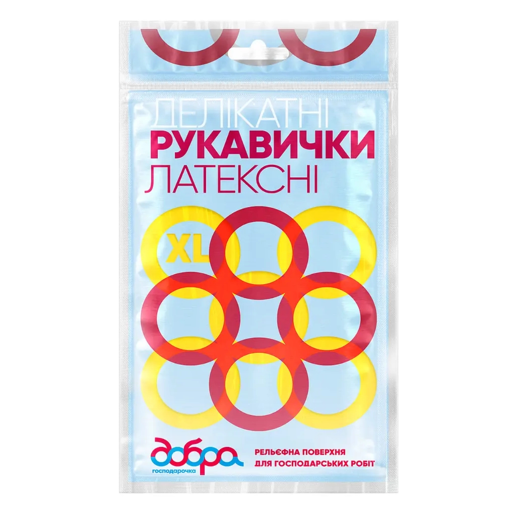 Рукавички господарські Добра Господарочка Латексні делікатні Розмір XL 2 шт. (4820086521994) - зображення 1