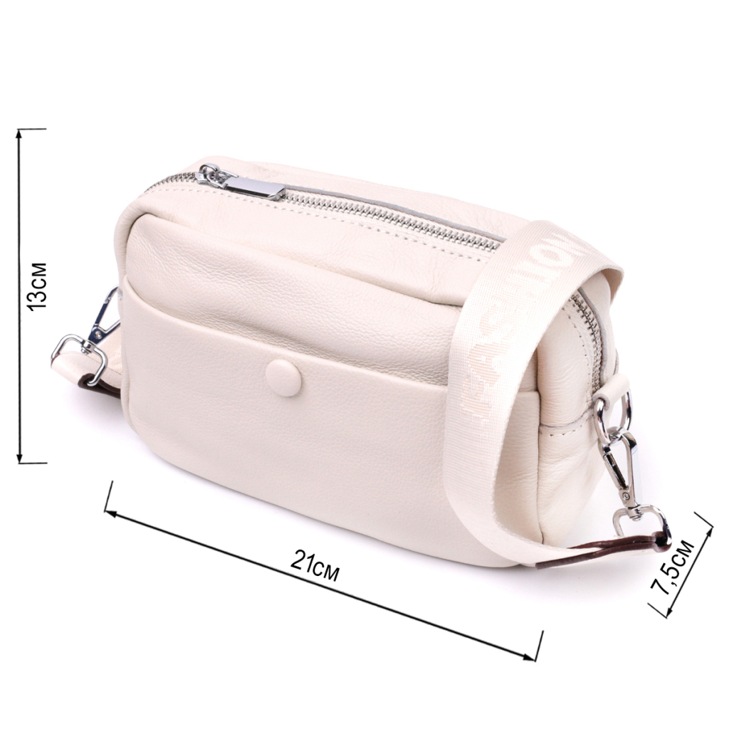 Сумка Vintage Жіноча з натуральної м'якої шкіри Біла (22438) - зображення 3