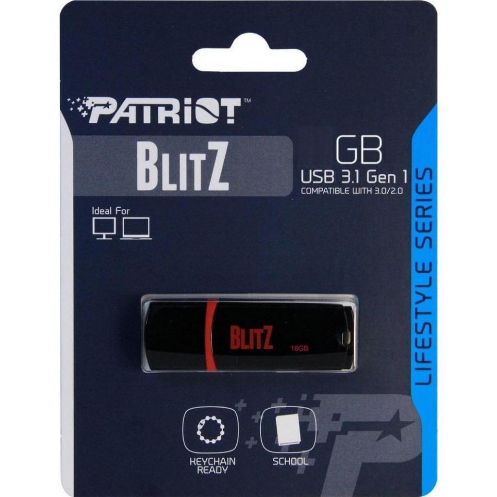USB флеш накопичувач Patriot 8GB Blitz Black USB 3.1 (PSF8GBLZ3BUSB) - зображення 3