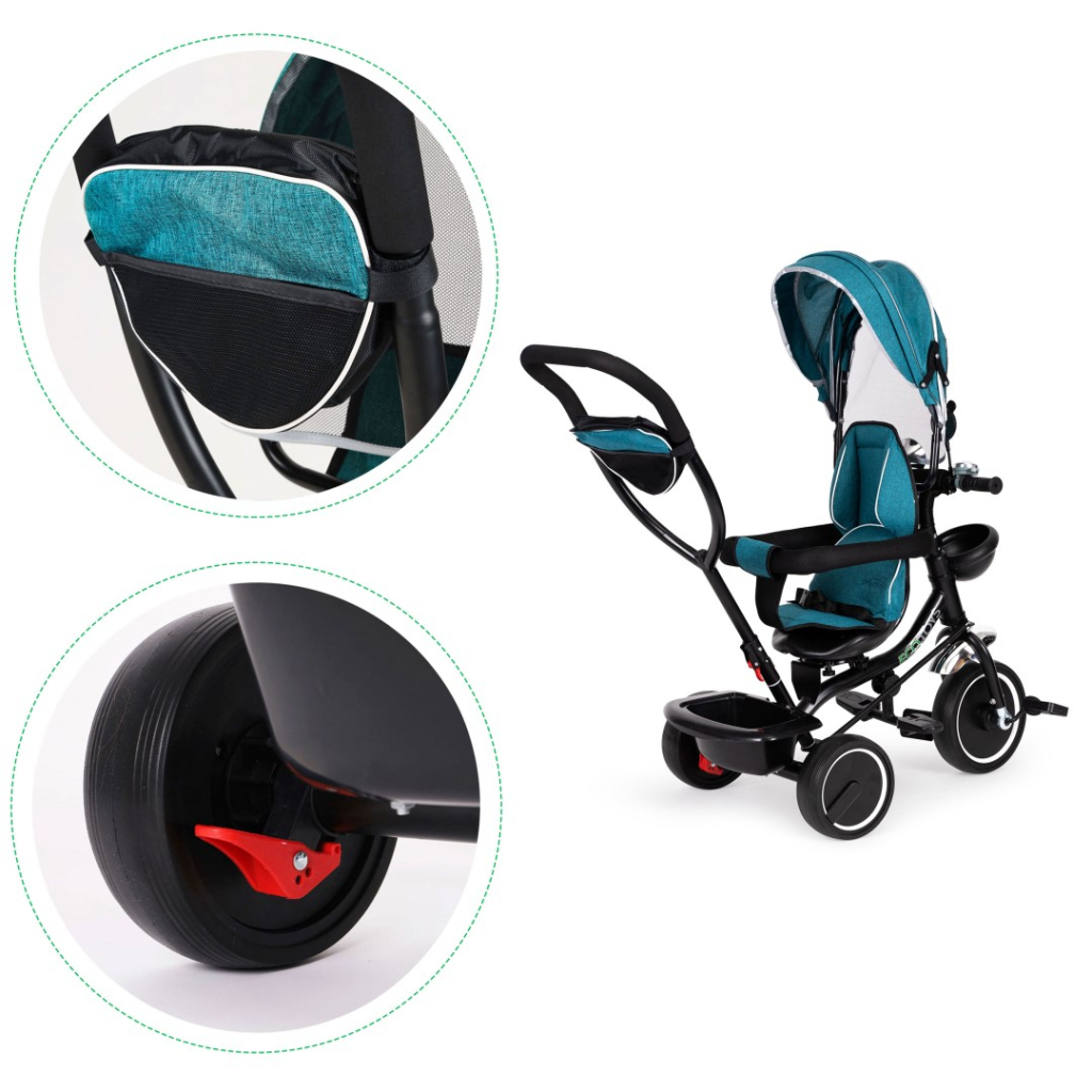 Дитячий велосипед Ecotoys Comfort З поворотним сидінням Green Blue (JM-066-9 GREEN/BLUE) - зображення 6