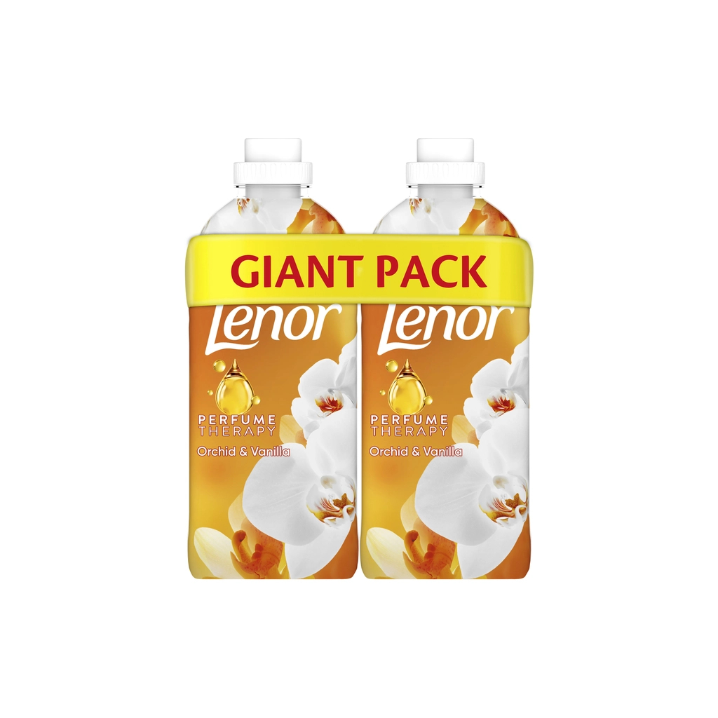 Кондиціонер для білизни Lenor Ванільна орхідея та золотий бурштин 2 x 1200 мл (8006540901830) - зображення 1