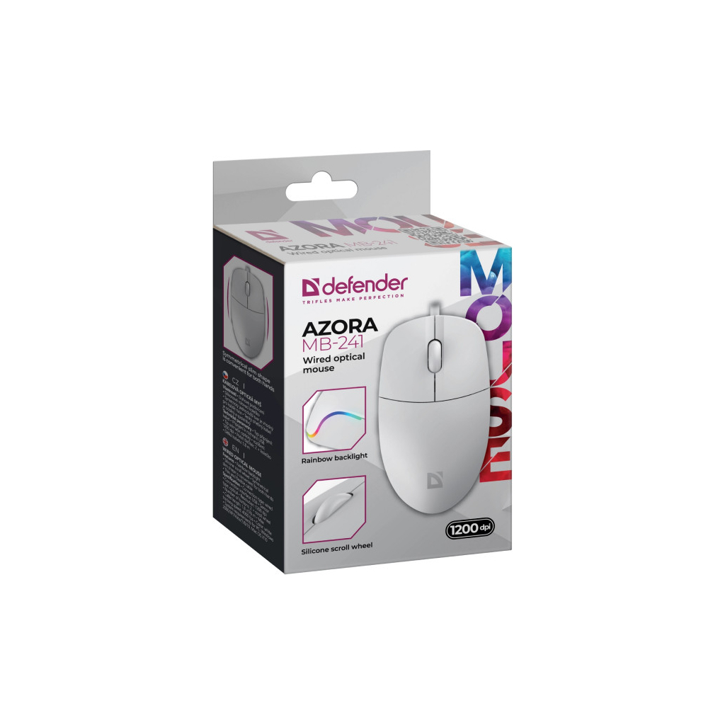 Мишка Defender Azora MB-241 LED USB White (52242) - зображення 5