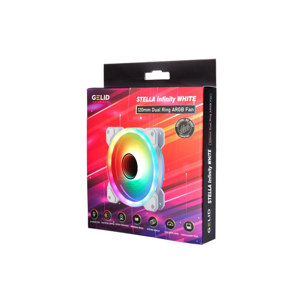 Кулер до корпусу Gelid Solutions Stella ARGB White 120mm (FN-STELLA-03-W) - зображення 5