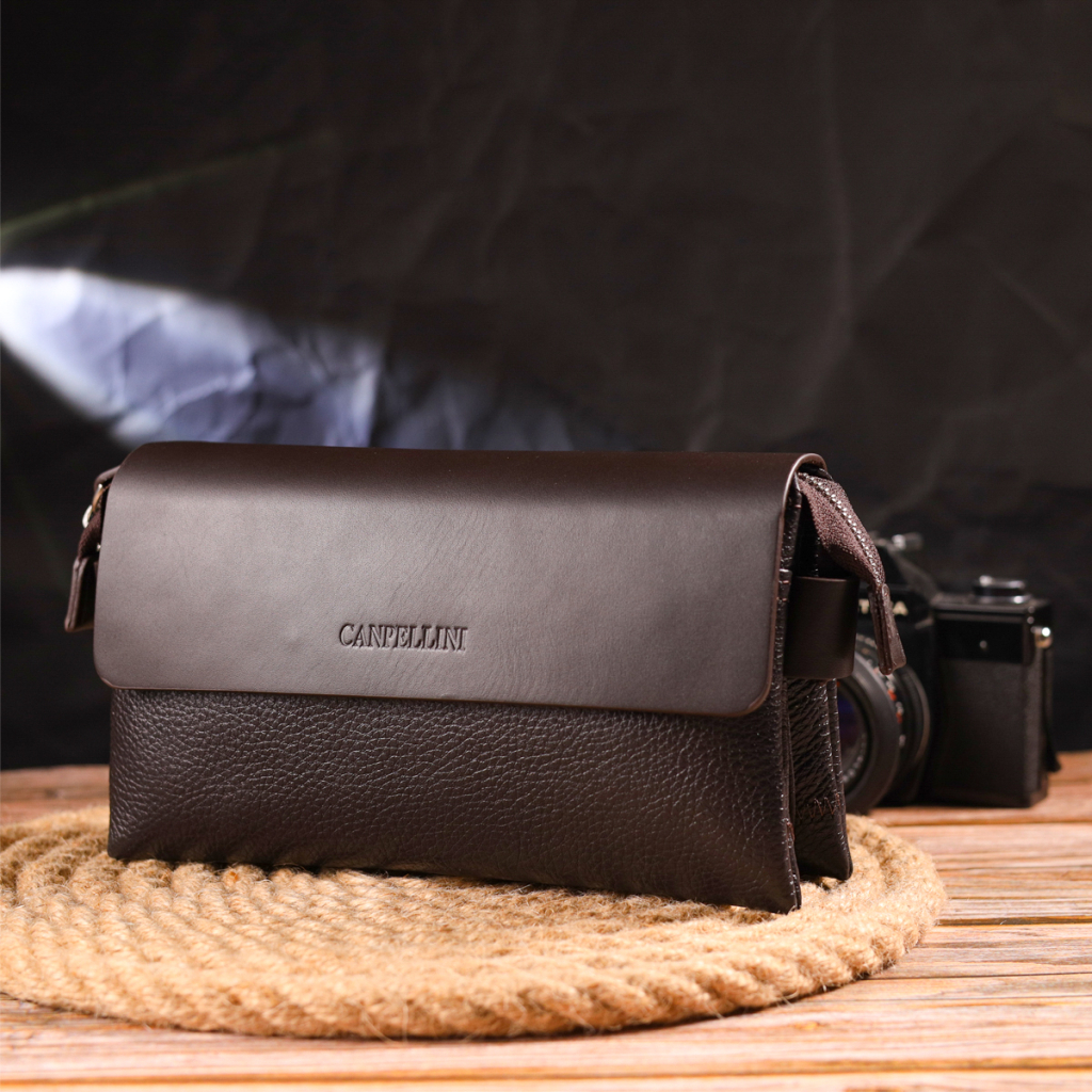 Сумка Canpellini З натуральної шкіри Коричнева (21566) - зображення 9