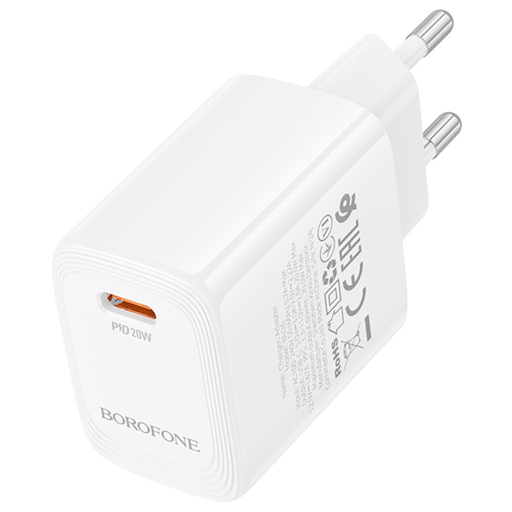 Зарядний пристрій BOROFONE BN26 Fuente USB-C PD20W White (6941991120237) - зображення 3