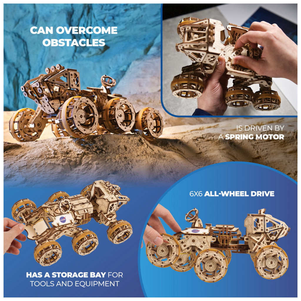 Збірна модель Ugears механічний Пілотований марсохід (70206) - зображення 12