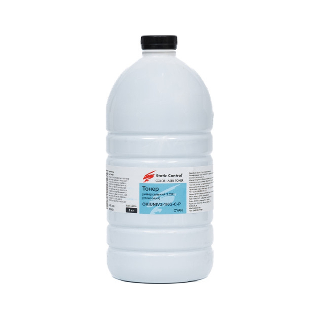 Тонер Static Control Okidata 3 (Glossy) 1кг cyan фасування (OKIUNIV3-1KG-C-P) - зображення 1