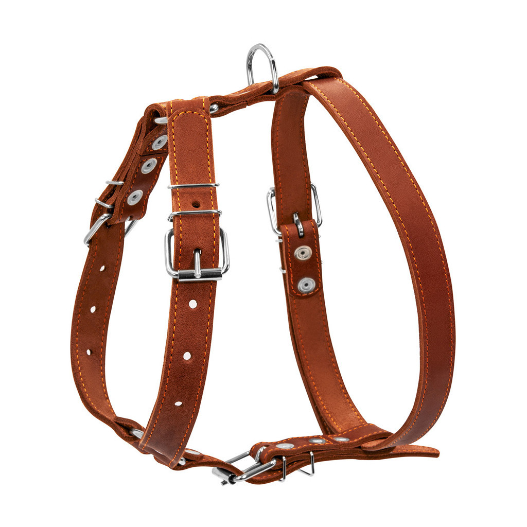 Шлея для собак Collar одинарна для середніх порід Ш 25 мм А:49-68 см В:68-80 см коричнева (06386) - зображення 2