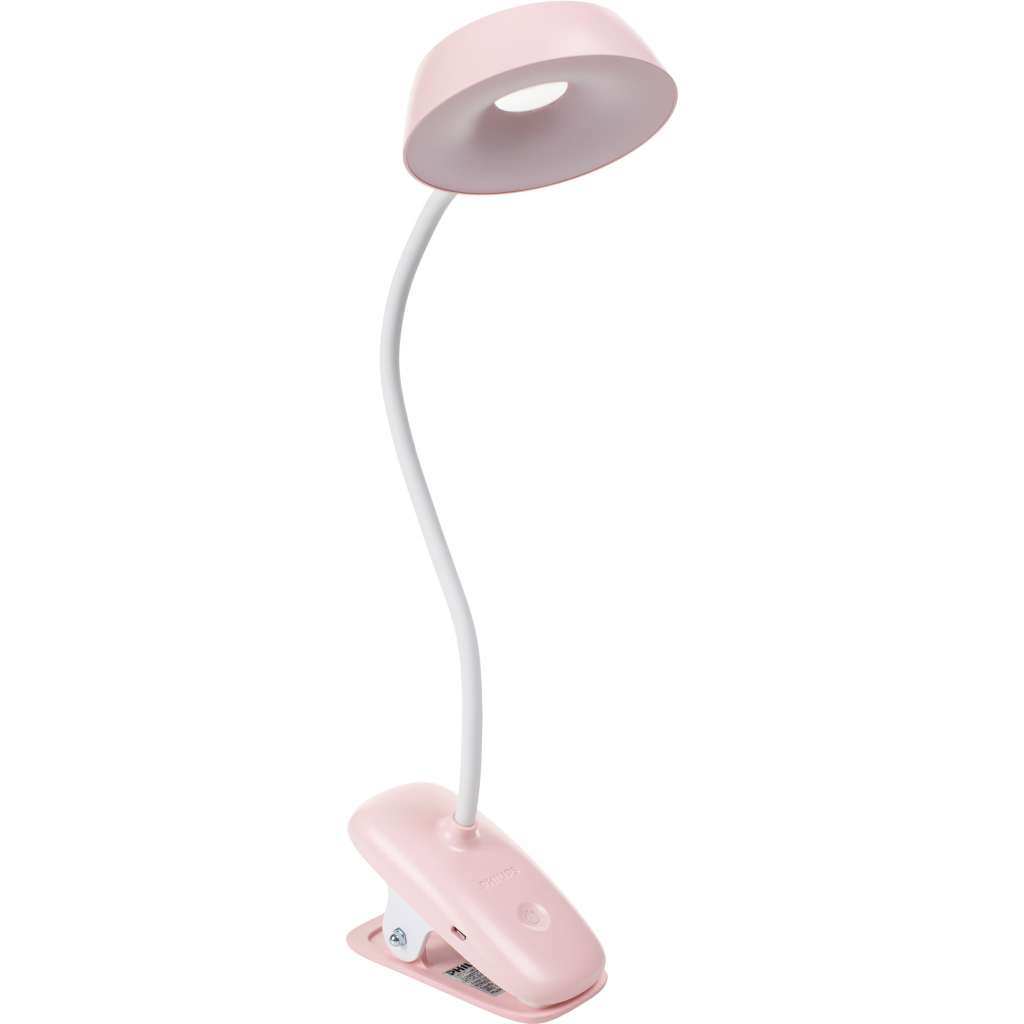 Настільна лампа Philips Donutclip 3Вт 4000K 1200мАг USB-A рожевий (929003179607) - зображення 4