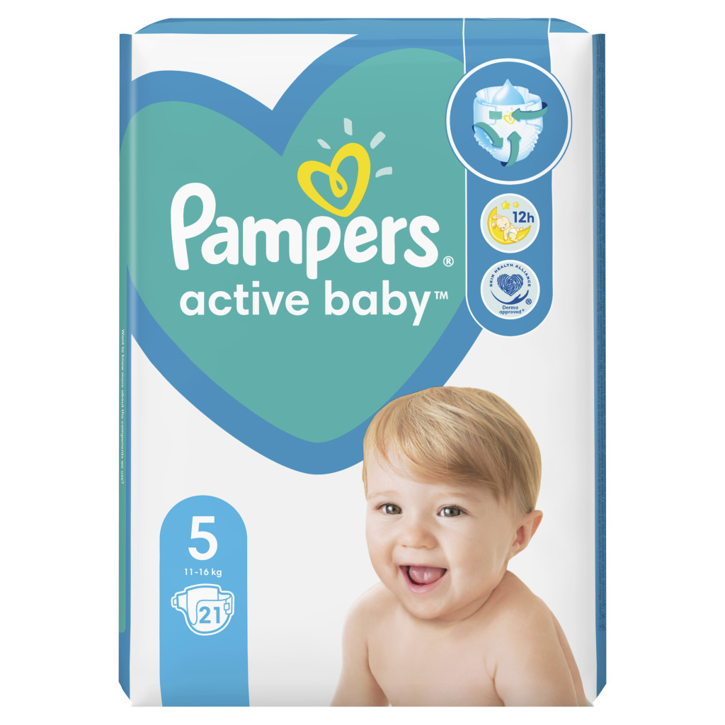Підгузки Pampers Active Baby Junior Розмір 5 (11-16 кг), 21 шт (8006540033043) - зображення 2