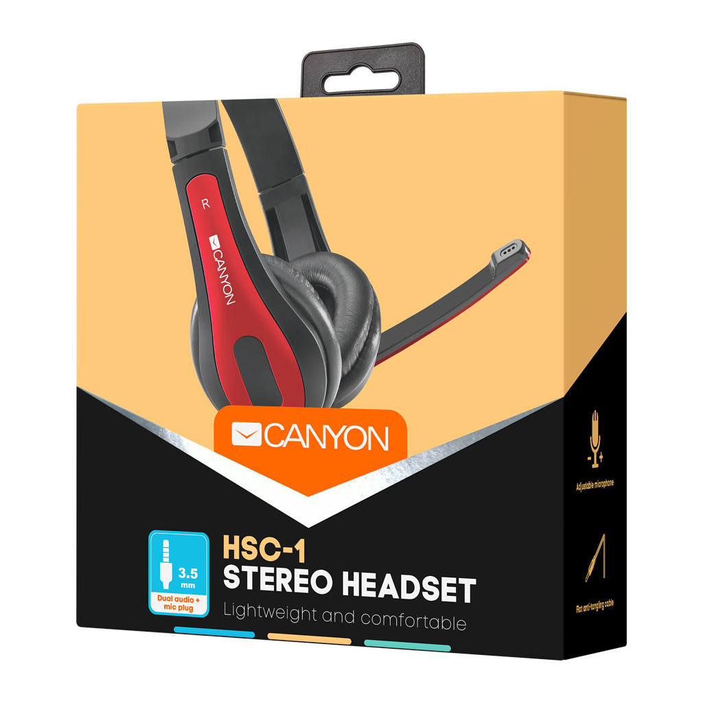 Навушники Canyon HSC-1 Black-Red (CNS-CHSC1BR) - зображення 6