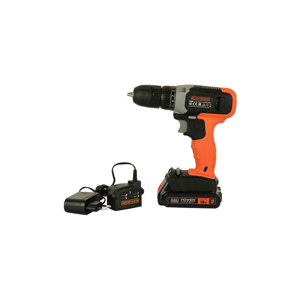 Шуруповерт Black&Decker 18 В Li-Ion, 1.5Ah, 600 об/хв, 1,2 кг (BCD001C1) - изображение 4