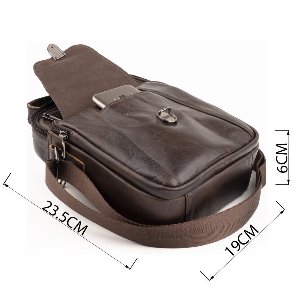 Сумка Vintage Зі щільної шкіри Коричнева (14996) - зображення 3