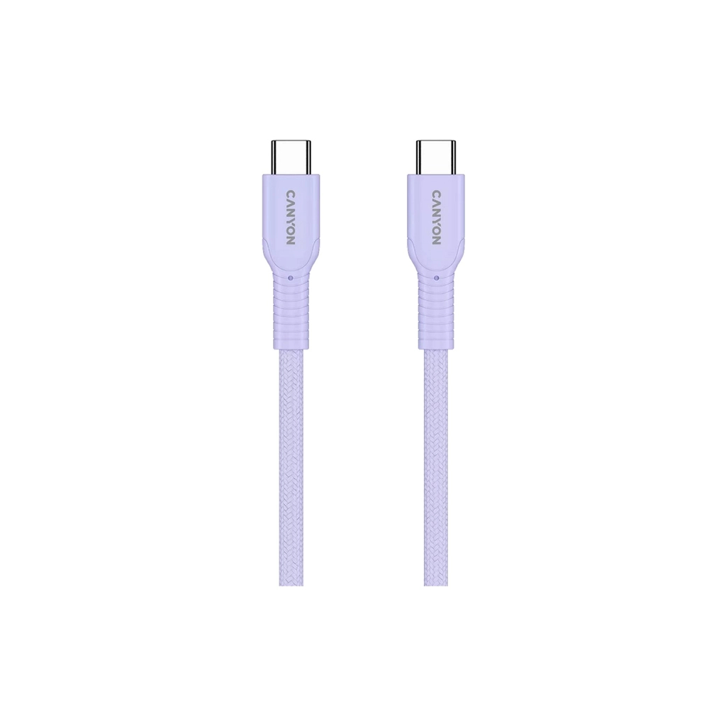 Дата кабель USB-C to USB-C 1.0m OnWire 60CL C-C 60W COLOR Braided 1m Purple Canyon (CND-CCAP60AB10PU) - зображення 3
