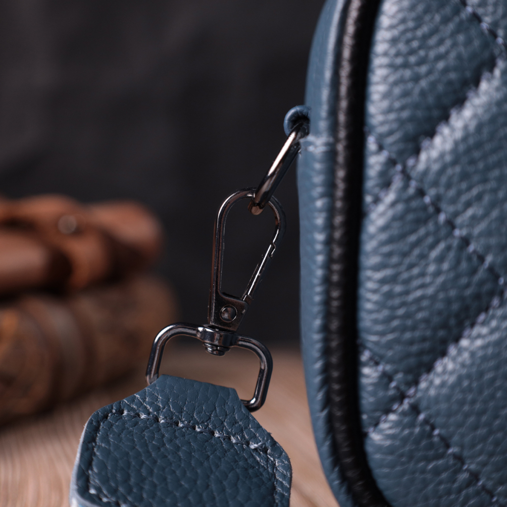 Сумка Vintage Шкіряна жіноча через плече на одне відділення Синя (22385) - зображення 11