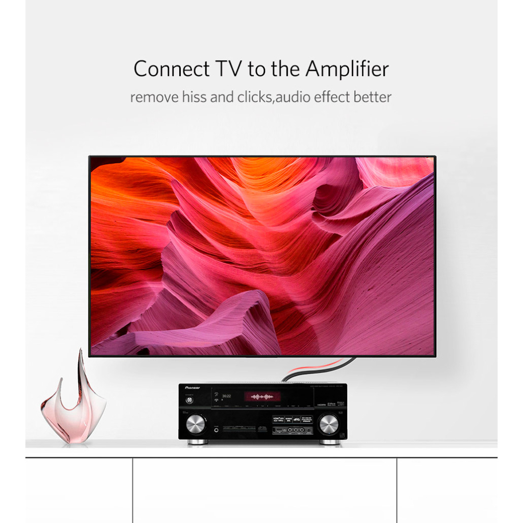 Кабель мультимедійний 2xRCA M to 2xRCA M 2.0m AV104 black Ugreen (10518) - зображення 6