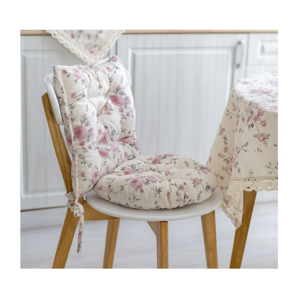 Подушка на стілець Прованс кругла Bella Троянди D-40 (4823093416512) - зображення 2