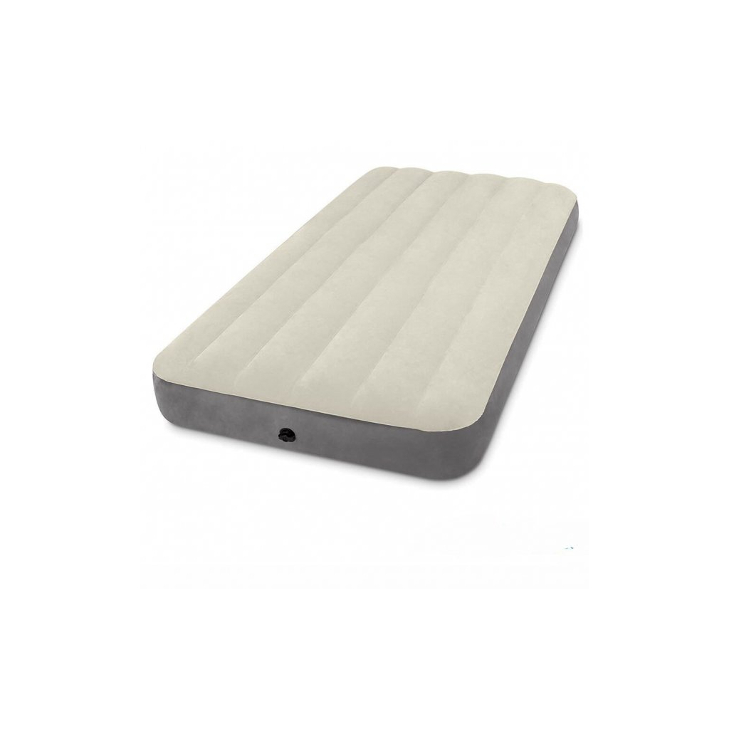 Матрац надувний Intex Dura-Beam велюр 99 x 191 x 25 см Бежевий (Intex 64101) - изображение 1