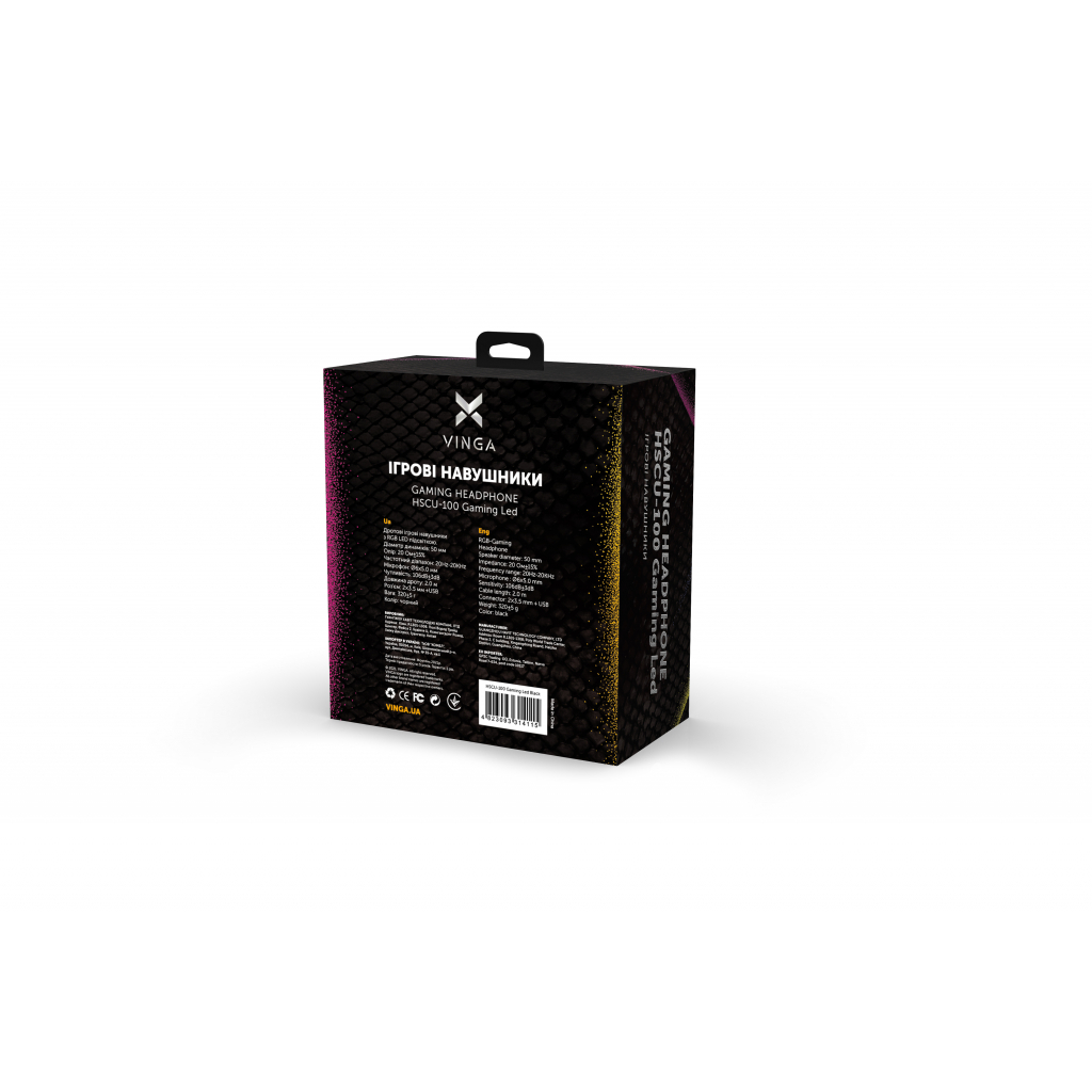 Навушники Vinga HSCU-100 Gaming LED Black (HSCU-100) - зображення 5
