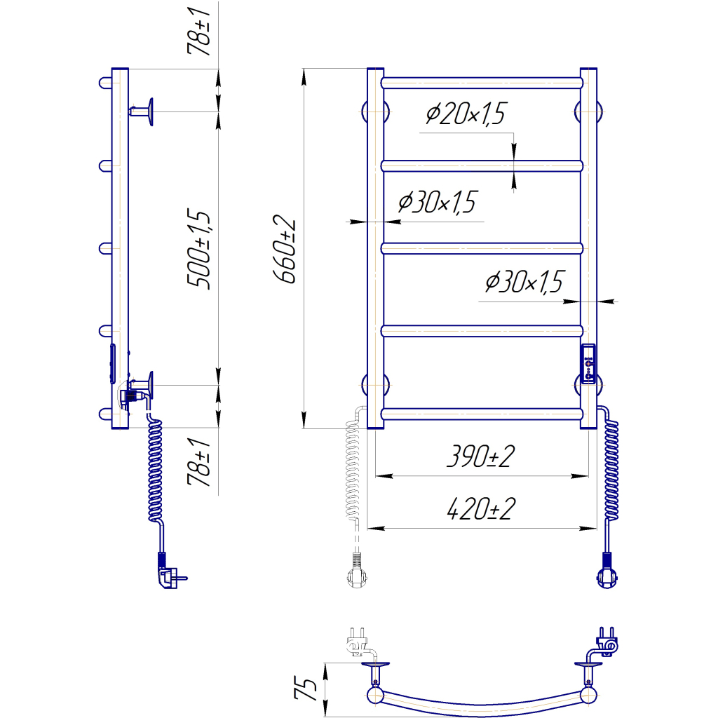 Сушарка для рушників MARIO Класік НР-I (2.3.0113.10.WG) - зображення 2