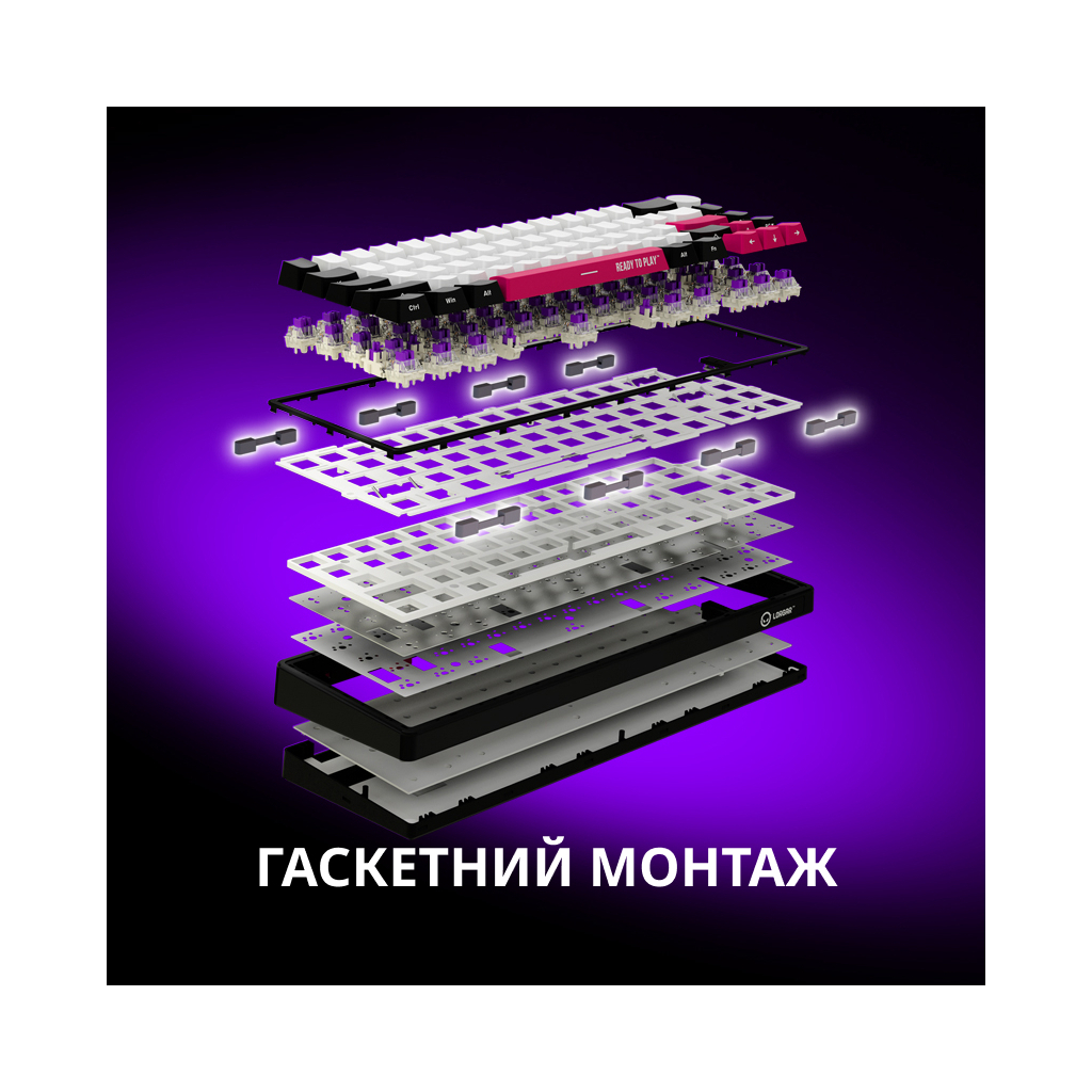 Клавіатура Lorgar KBP70MW Pro RGB Wireless/Bluetooth/USB UA White (LRG-KBP70MW-WH-US) - зображення 6