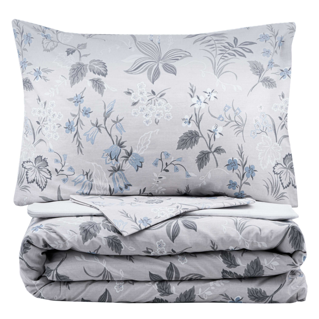 Постільна білизна Ardesto Gloria сатин польові квіти, сірий світлий євро 200х220 (ART2022WF) - изображение 2