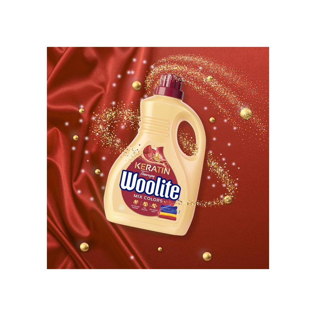 Гель для прання Woolite Для кольорових тканин З кератином 1.8 л (5900627090444) - зображення 3
