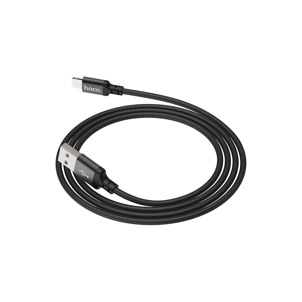 Дата кабель USB 2.0 AM to Lightning 1.0m 2A nylon X14 black HOCO (6957531062820) - зображення 6