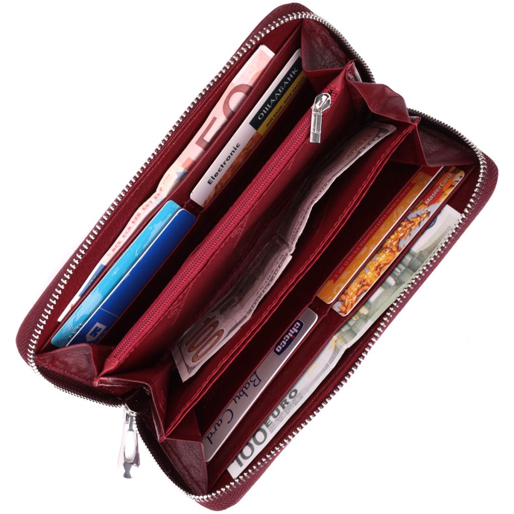 Гаманець ST Leather З натуральної шкіри Бордовий (22560) - зображення 5