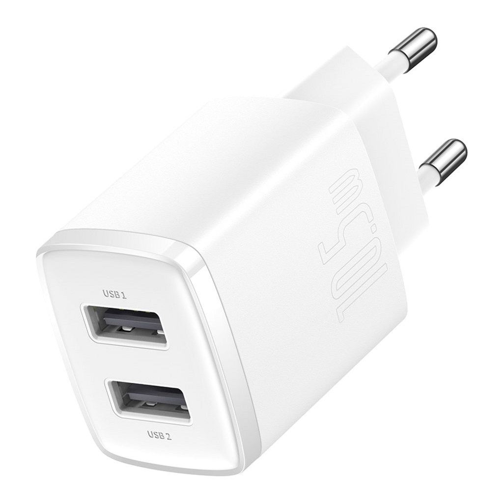 Зарядний пристрій Baseus Compact Charger 2U White (CCXJ010202) - зображення 2