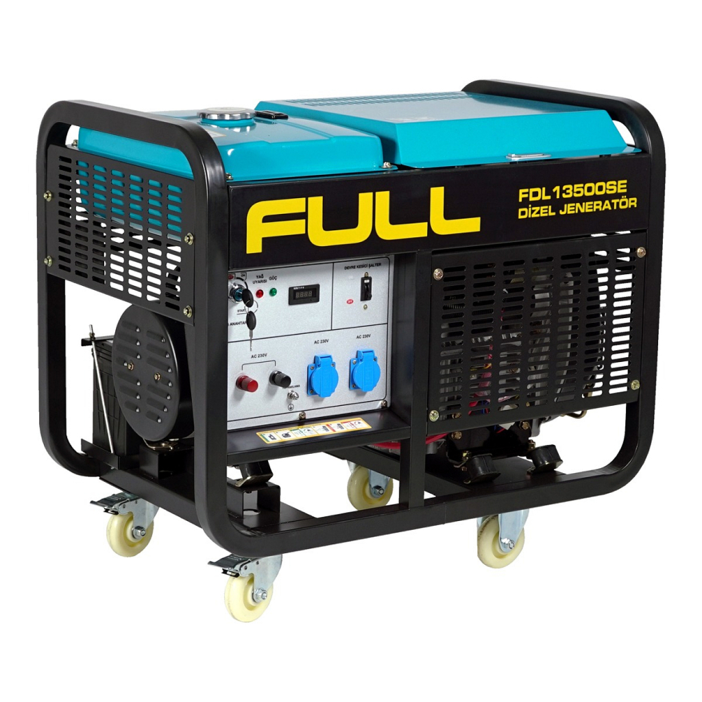 Генератор FULL дизельний FDL13500SE, 230V, 50Hz, 13.75kVA/11kW, 25 л, 3,5 л/год, ручний/стартер (FDL13500SE) - зображення 1