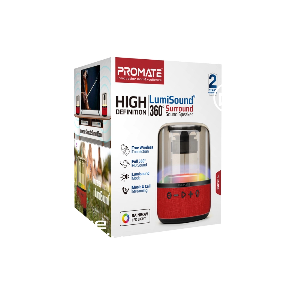 Акустична система Promate Glitz-L Red (glitz-l.red) - зображення 2