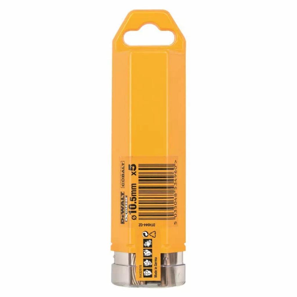 Свердло DeWALT EXTREME INDUSTRIAL COBALT HSS-CO, 10,5 х 133 х 84 мм, 5 шт (DT4944) - зображення 3
